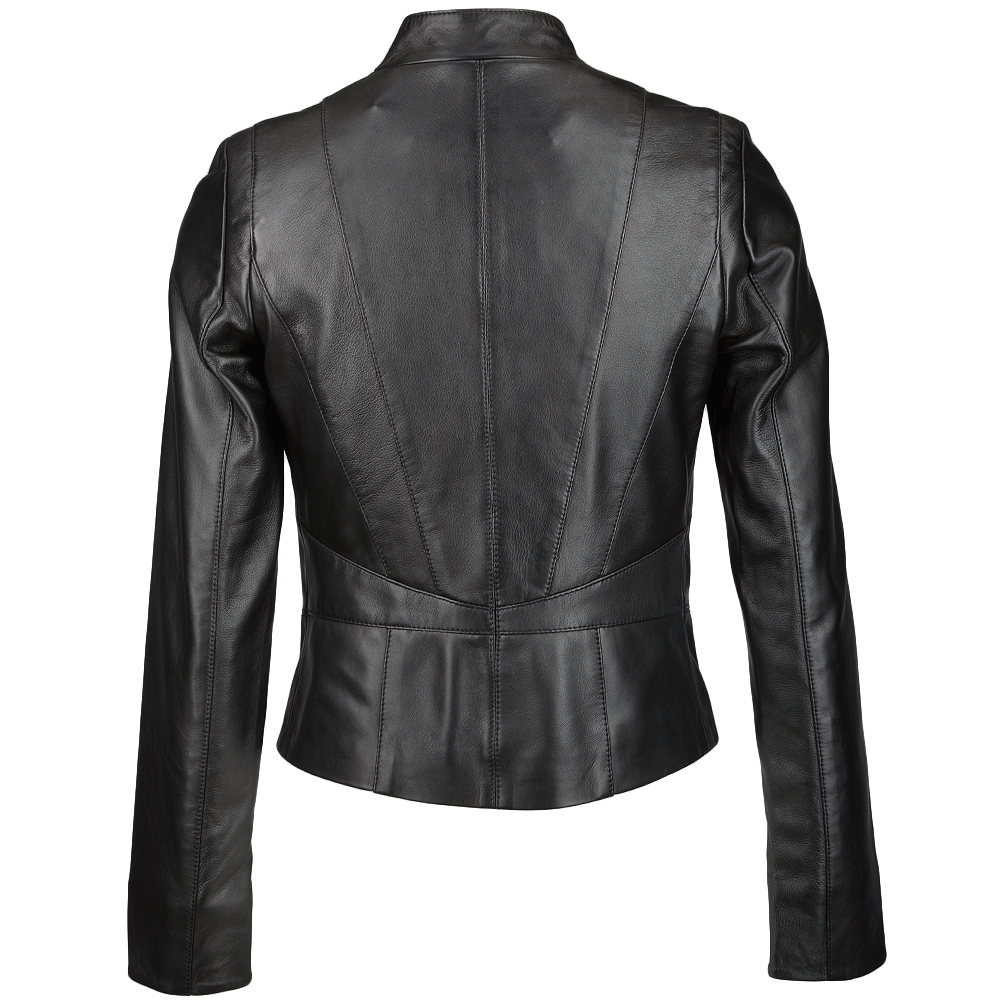 Vegetable Tanned Leather Biker Jacket Black: Z-2018