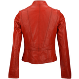Vegetable Tanned Leather Biker Jacket Red: Z-2018
