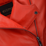 Vegetable Tanned Leather Biker Jacket Red: Z-2018