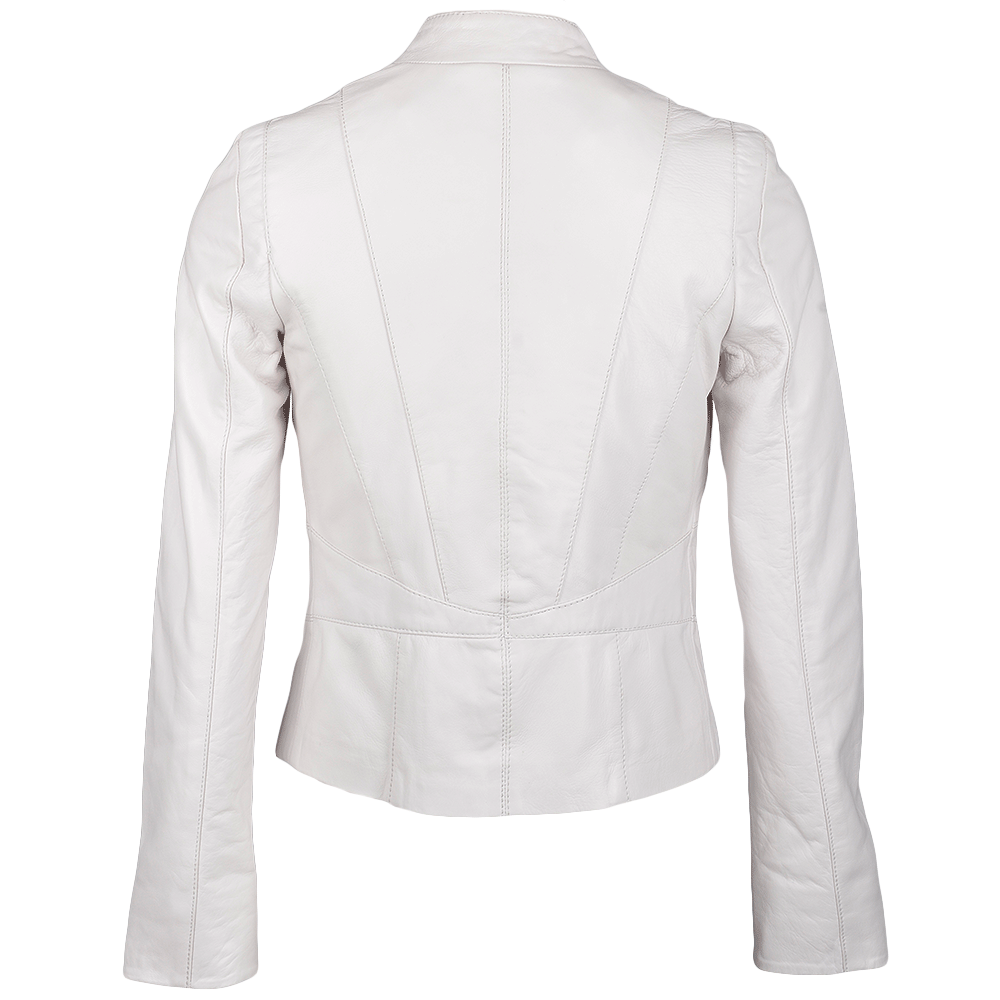 Vegetable Tanned Leather Biker Jacket White: Z-2018