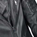 Vegetable Tanned Leather Biker Jacket Black: Z-1004