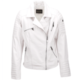 Vegetable Tanned Leather Biker Jacket White: Z-1004