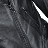 Veg Tanned Leather Biker Jacket Black: Z-2010