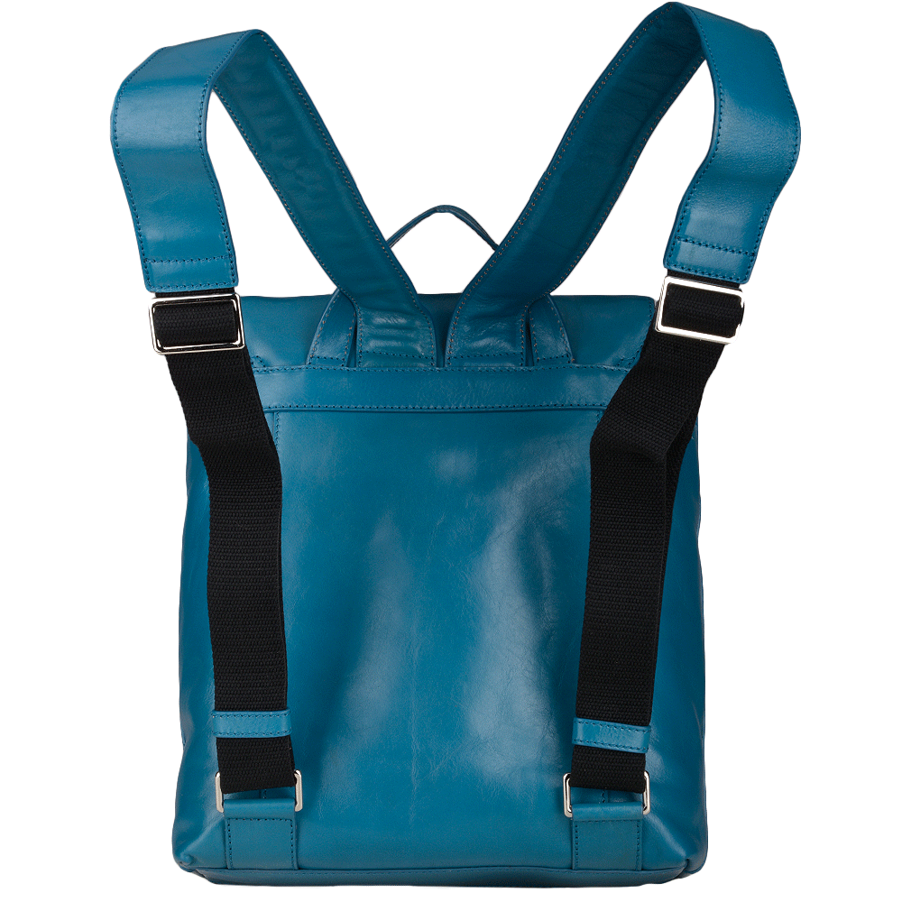 Italian Leather Backpack Blue/ruthenium : 63616 01 6B NH