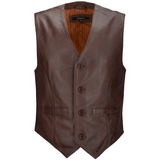 Leather Waistcoat Mid Brown/app: MEN VEST