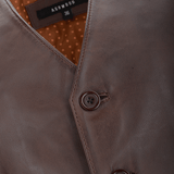 Leather Waistcoat Mid Brown/app: MEN VEST