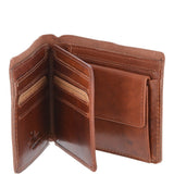 Leather Oily Hunter Wallet With ID And Coin Section Chestnut : 1884