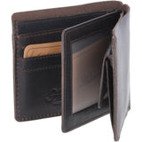 Leather Oily Hunter Wallet With ID And Coin Section Brown : 1884