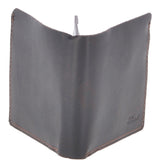 Leather Oily Hunter Wallet With ID And Coin Section Brown : 1884