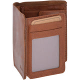 Leather Oily Hunter Bill Fold Card And Identification Wallet Chestnut : 1885
