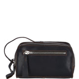 Two Section Oily Hunter Leather Wash Bag Brown : 1667