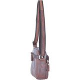 Leather Vintage Small Flight Shoulder Bag Brandy: F-81