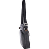 Leather Vintage Medium Flight Shoulder Bag Black/mud : F-82