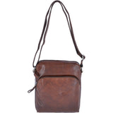 Leather Vintage Medium Flight Shoulder Bag Brandy: F-82