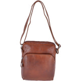 Leather Vintage Medium Flight Shoulder Bag Tan: F-82
