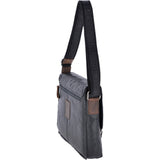 Leather Vintage Messenger Bag Black/mud : F-85