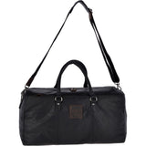 Large Leather Vintage Holdall Black/mud : F-87