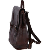 Unisex Leather Vintage Backpack Brandy : F-86
