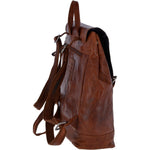 Unisex Leather Vintage Backpack Tan : F-86