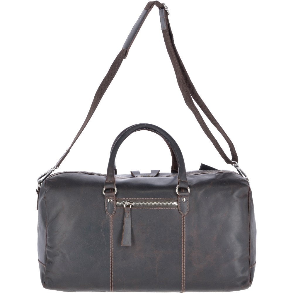 Large Leather Oily Hunter Holdall Brown : 1666