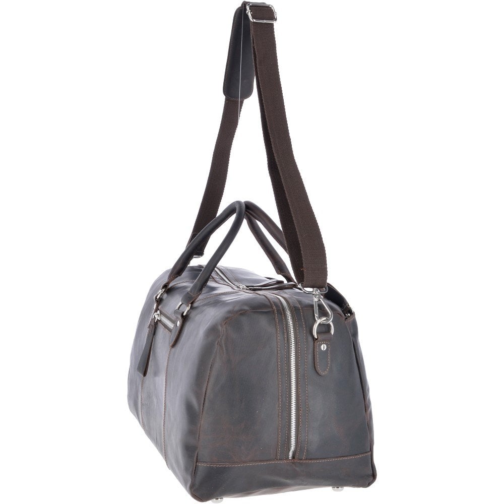 Large Leather Oily Hunter Holdall Brown : 1666