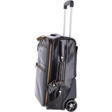 Airline friendly cabin size trolley in vegetable tanned leather black : 79014