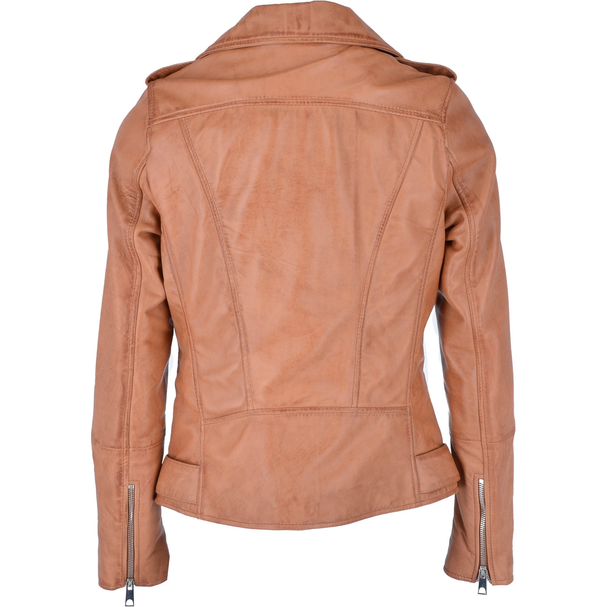 Leather Biker Jacket Cognac: RUTH