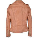 Leather Biker Jacket Cognac: RUTH