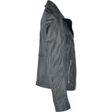 Leather Biker Jacket Green: JAIN