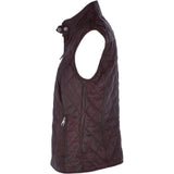 Diamond Quilted Leather Gilet Burgundy: RIGDEN GILLET