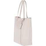 Women's Large Leather Shopper Tote Bag Panna Cota Cream : 61911