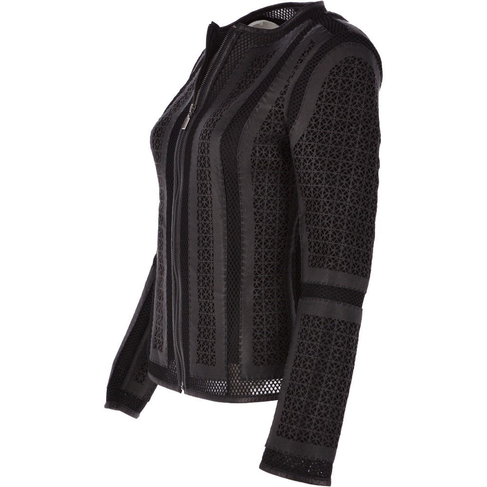 Mosaic Light Weight Leather Jacket Black: 50629