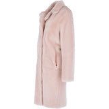 3/4 Long Shearling Fur Coat Baby Pink: 20081-G-T4