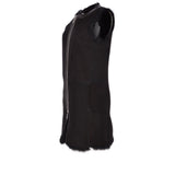3/4 Length Toscana Suede Leather Gilet Black : Gerel