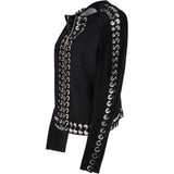 Suede Leather Jacket Black: 50634
