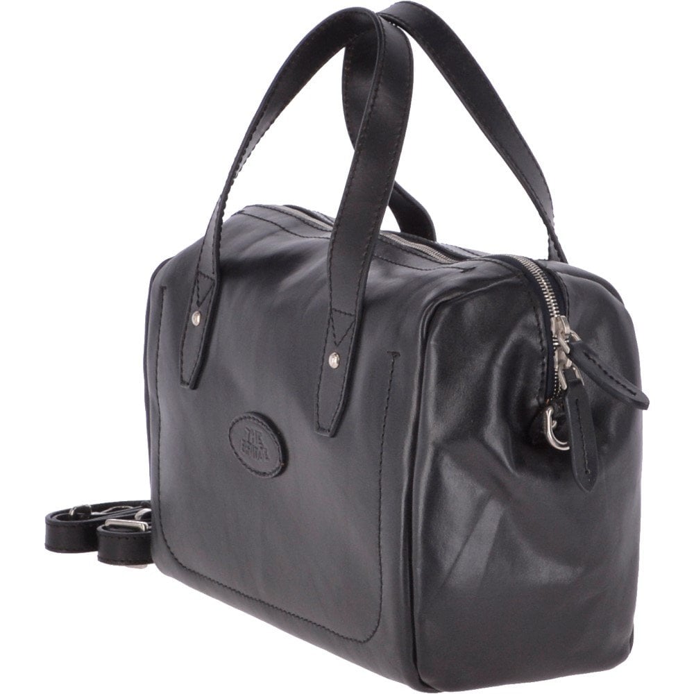 The Bridge Medium Italian Leather Barrel Bag Iron Blue  - 44253 01 09 NH