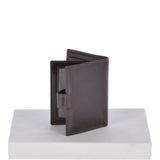 Vegetable Tanned Flip Side 6 card, ID & Coins Dual Bill fold Tab Leather Wallet Brown : 1246-VT