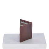 Cow Waxy Leather Classic 3 Card Bill-Fold and Coin Wallet Tan : 1552