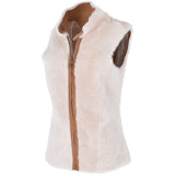 Slimline Reversible Suede Sheepskin Body Warmer Biscuit Tan: KB-714