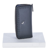 Large Leather Zip Around Note And Coin Purse Black : Ash-09