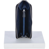 Large Leather Zip Around Note And Coin Purse Black: Ash-18