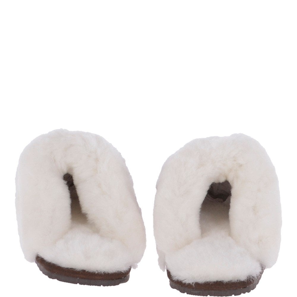Classic Ladies Suede Sheepskin Slippers Brown