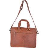 Leather Vintage Laptop Work Bag Tan: F-83
