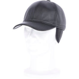 Felt Lined Leather Baseball Cap Black: 010B