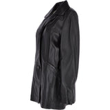 Womens Single Breasted Leather Coat Black/ddy: ESMARALDA