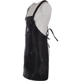 Unisex Cross Back Leather Apron Black: APRON