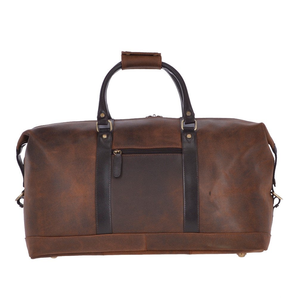 Large Vintage Leather Travel Holdall Brown: Marcus