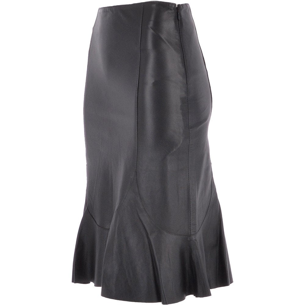 Women's Leather Fish Tail Skirt  Black: FISH SKIRT
