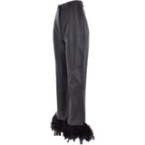 Women's Duck Feather Flared 60's Leather Jeans  Black: DUCK JEANS