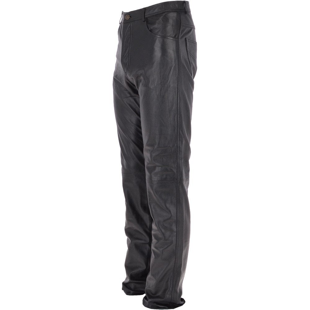 Mens 501 Leather Jeans Black: MENS 501 JEANS
